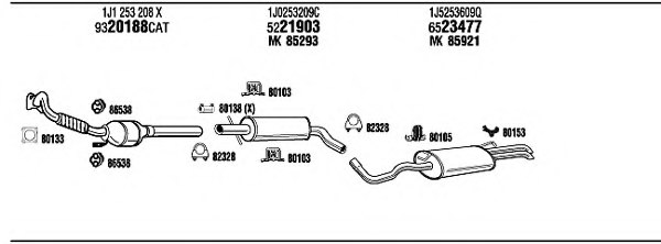 WALKER VW26041B Exhaust System
